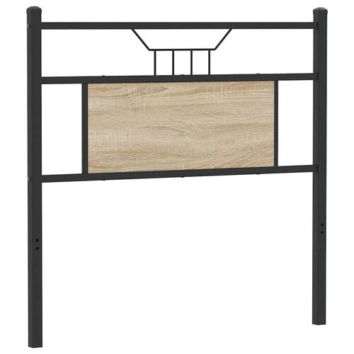 Sengegavl 80 cm konstrueret træ og stål sonoma-eg