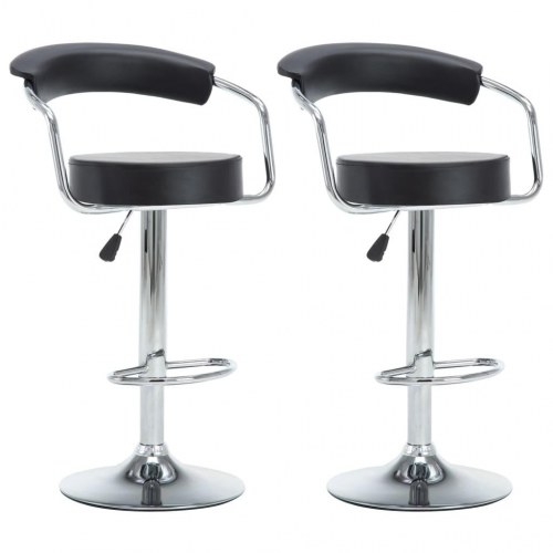 Drejelige barstole 2 stk. kunstlæder sort