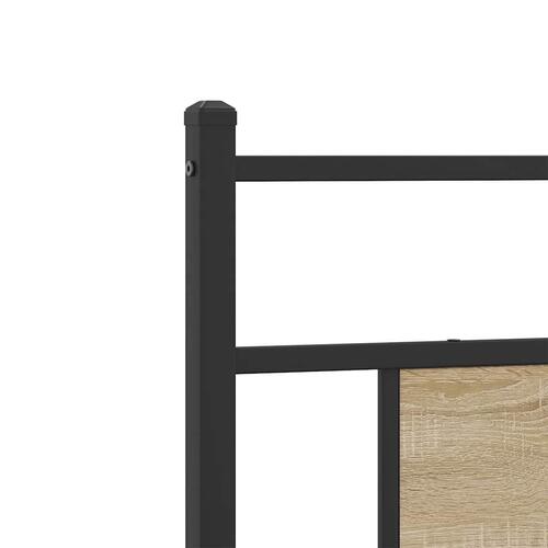 Sengegavl 90 cm konstrueret træ og stål sonoma-eg