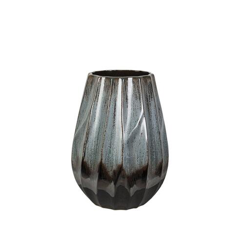 Vase Romimex Blå Sort Blå/Sort Keramik 23 x 28 x 23 cm
