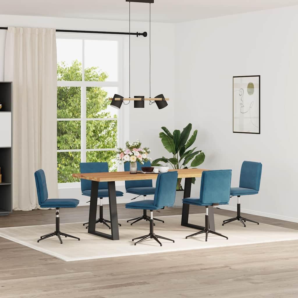 Spisebordsstole 6 stk. velour blå