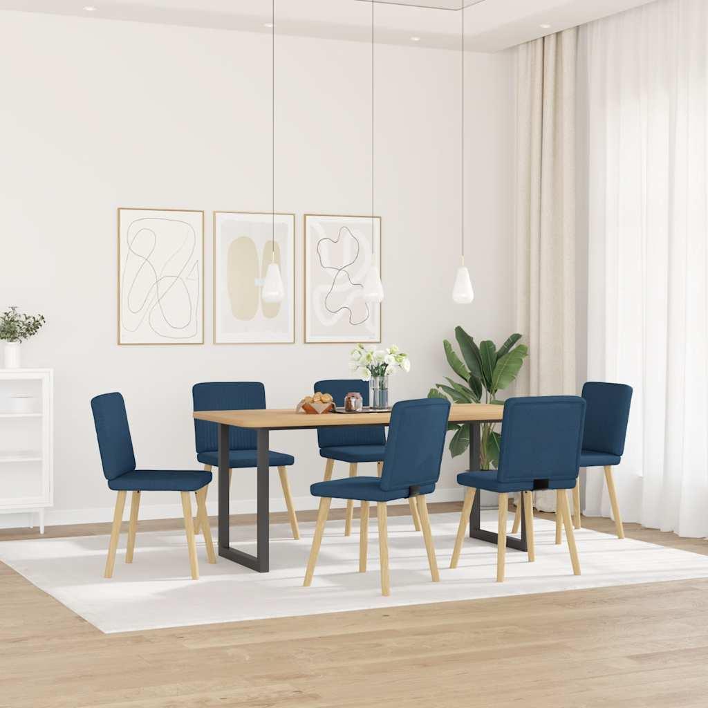 Spisebordsstole 6 stk. stof blå