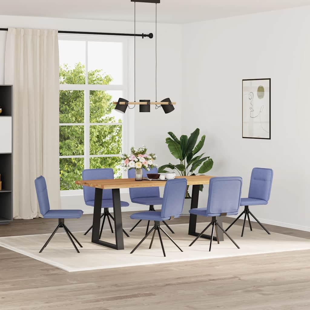 Spisebordsstole 6 stk. Jeans blåt stof