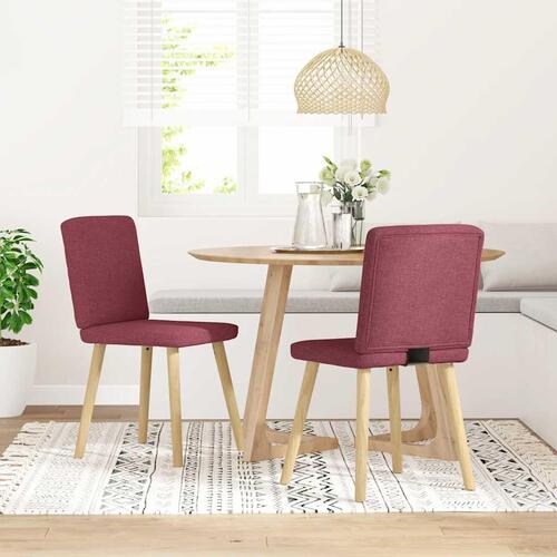 Spisebordsstole 2 stk. stof vinrød
