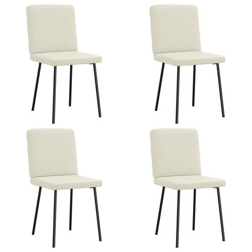 Spisebordsstole 4 stk. velour cremefarvet