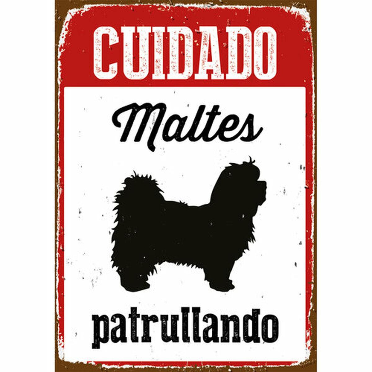 Plade Magnet & Steel Cuidado Maltés Patrullando 14,8 x 21 cm