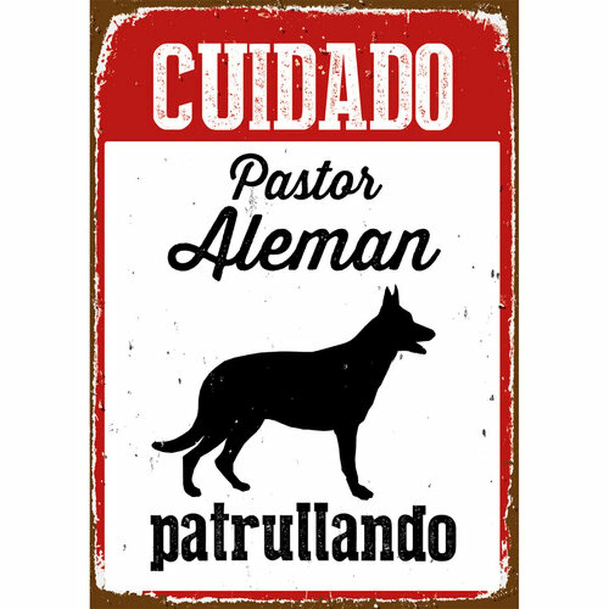 Plade Magnet & Steel Cuidado Pastor Alemán Patrullando 14,8 x 21 cm
