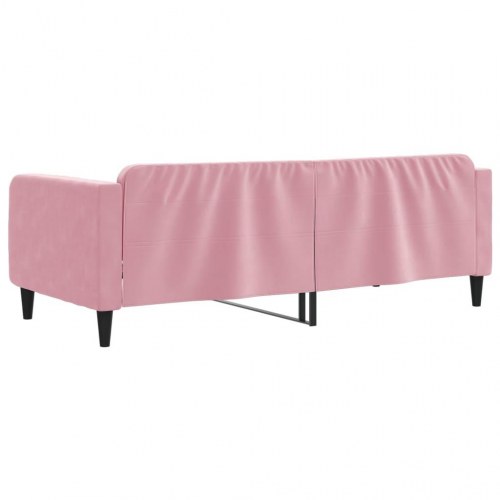 Daybed 100x200 cm i velour - lyserød sovesofa