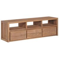 Tv-skab i massivt teaktræ med naturlig finish 120 x 30 x 40 cm