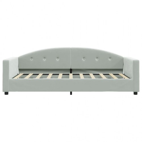 Daybed 90×190 cm i velour - lysegrå sovesofa