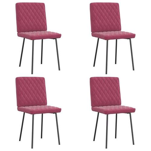 Spisebordsstole 4 stk. velour vinrød