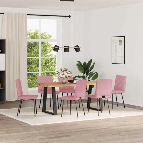 Spisebordsstole 6 stk. velour lyserød