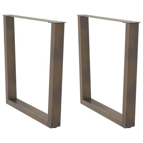Spisebordsben V-form 2 stk Naturstål 80x(72-73,3) cm Stål