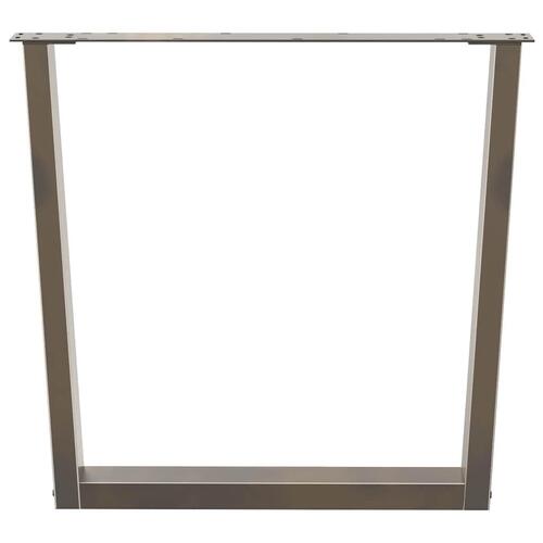 Spisebordsben V-form 2 stk Naturstål 80x(72-73,3) cm Stål