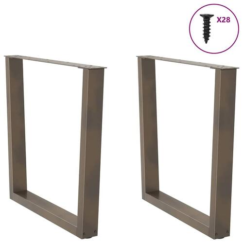 Spisebordsben V-form 2 stk Naturstål 80x(72-73,3) cm Stål
