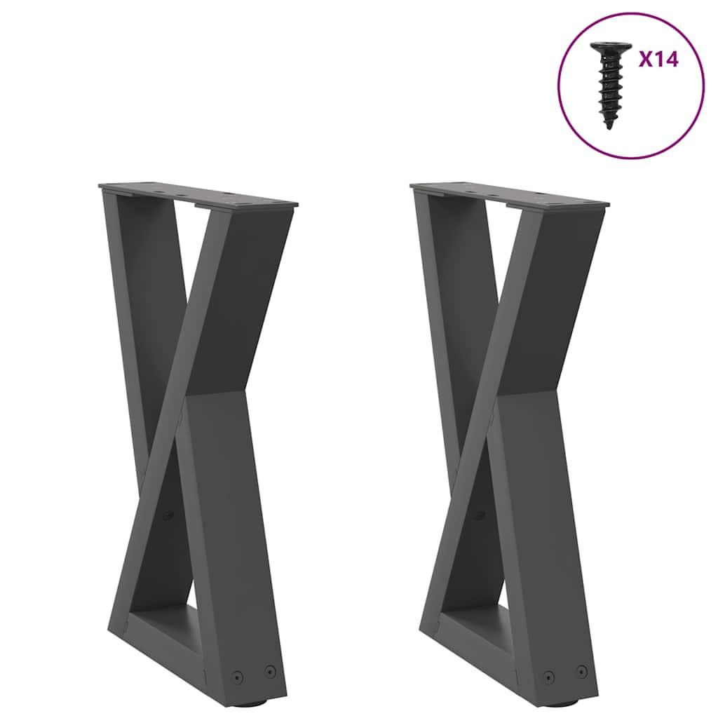 Sofabordben 2 stk Antracit 28x(42-43,3) cm Stål