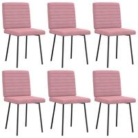 Spisebordsstole 6 stk. velour lyserød
