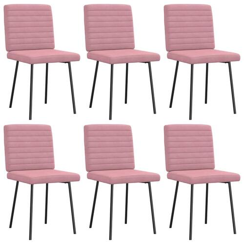 Spisebordsstole 6 stk. velour lyserød