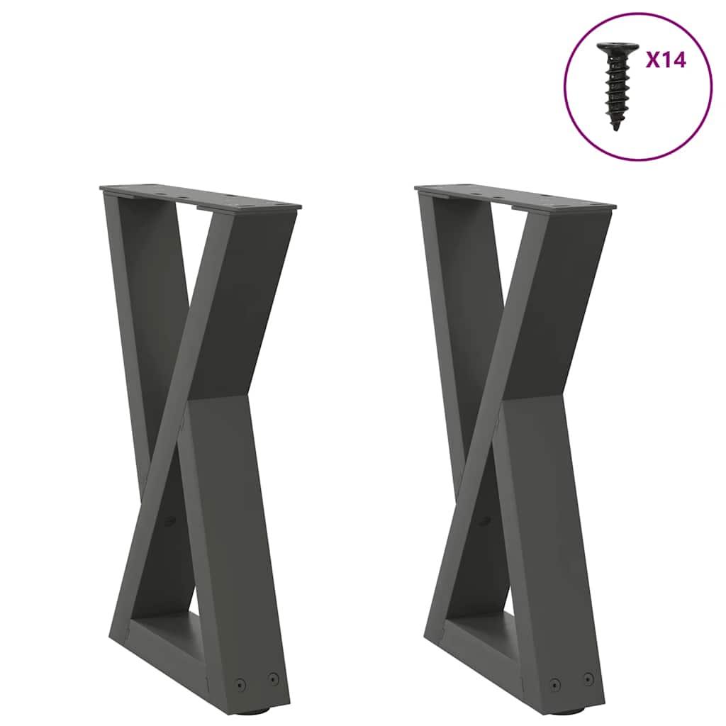 Sofabordben 2 stk Antracit 38x(42-43,3) cm Stål