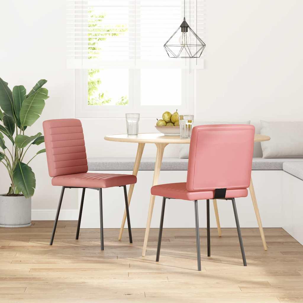 Spisebordsstole 2 stk Pink kunstlæder