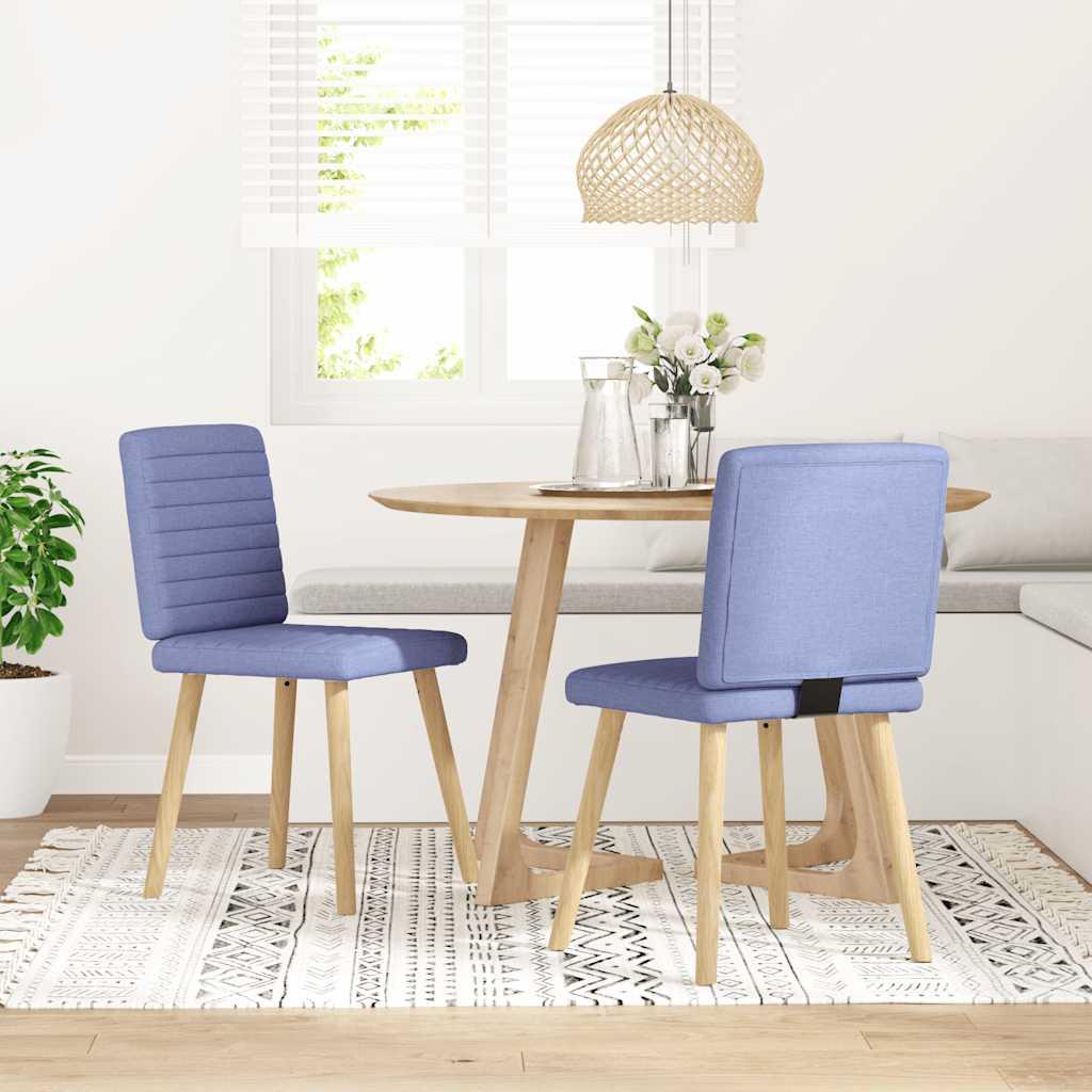Spisebordsstole 2 stk. Jeans blåt stof