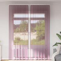 Voile-gardiner med løkker 2 stk. 140x260 cm lilla