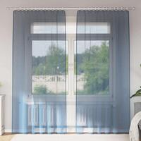Voile-gardiner med løkker 2 stk. 140x245 cm kongeblå