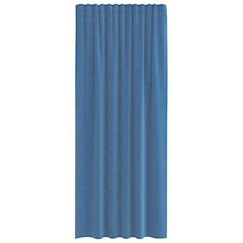 Voile-gardiner med løkker 2 stk. 140x245 cm kongeblå