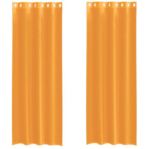 Voile-gardiner med øskner 2 stk. 140x300 cm orange