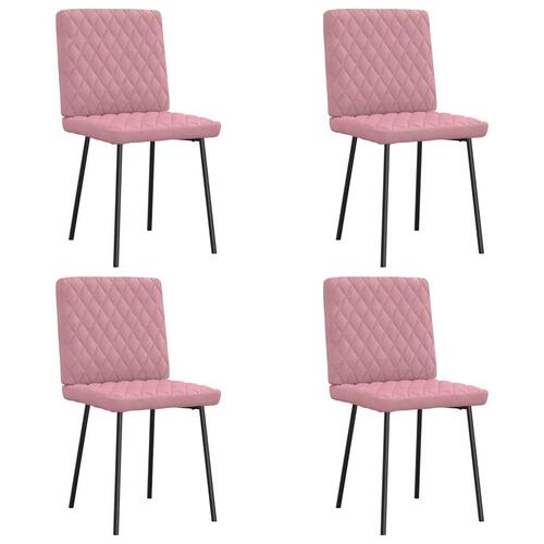 Spisebordsstole 4 stk. velour lyserød
