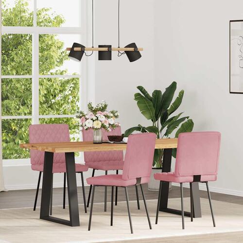 Spisebordsstole 4 stk. velour lyserød
