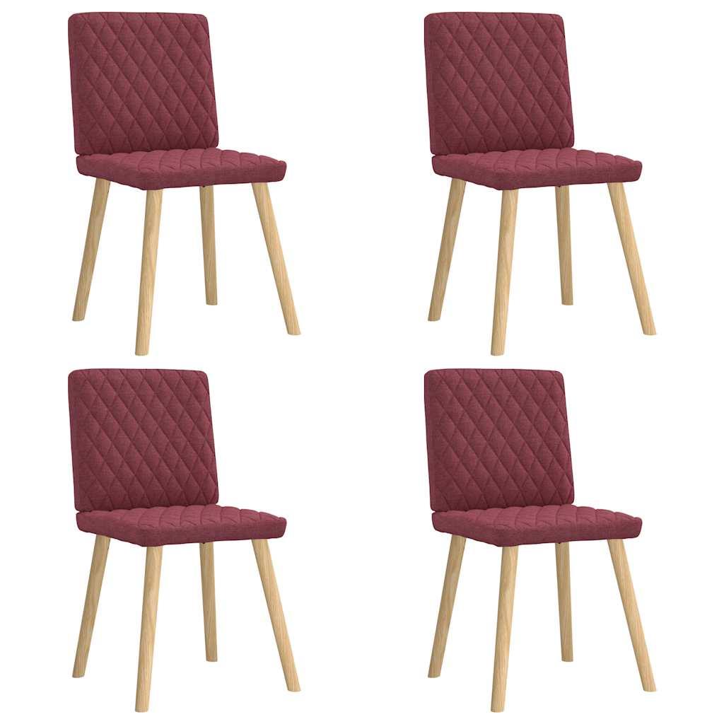 Spisebordsstole 4 stk. stof vinrød