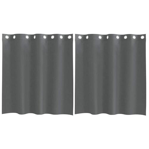 Voile-gardiner med øskner 2 stk. 140x140 cm mørkegrå