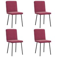 Spisebordsstole 4 stk. velour vinrød