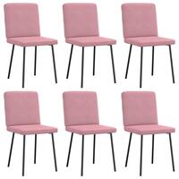 Spisebordsstole 6 stk. velour lyserød