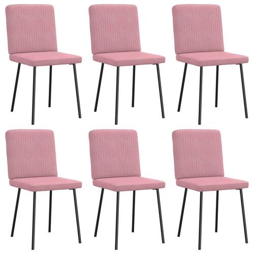 Spisebordsstole 6 stk. velour lyserød