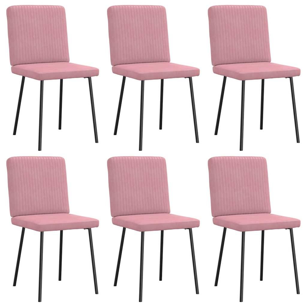 Spisebordsstole 6 stk. velour lyserød