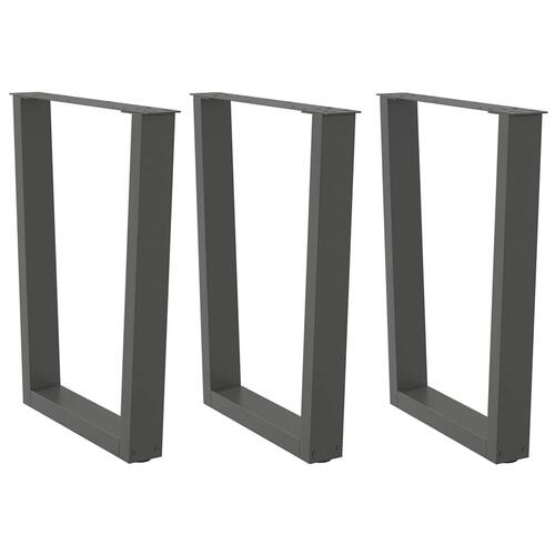 Spisebordsben V-form 3 stk Antracit 70x(72-73,3) cm Stål