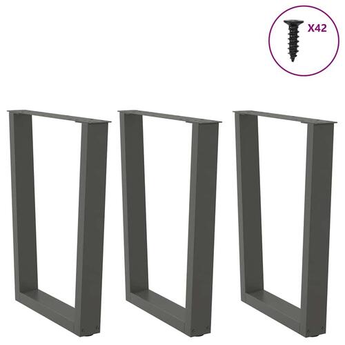 Spisebordsben V-form 3 stk Antracit 70x(72-73,3) cm Stål