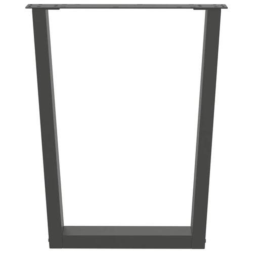 Spisebordsben V-form 3 stk Antracit 70x(72-73,3) cm Stål
