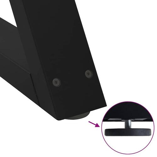 Sofabordben 2 stk Sort 50x(42-43,3) cm Stål
