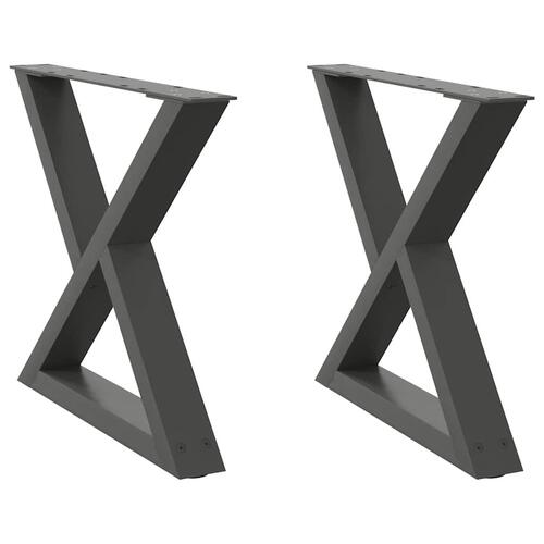 Sofabordben 2 stk Antracit 50x(42-43,3) cm Stål