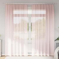 Voile-gardiner med løkker 2 stk. 140x245 cm lyserød