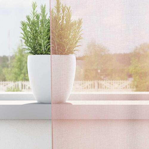 Voile-gardiner med løkker 2 stk. 140x245 cm lyserød