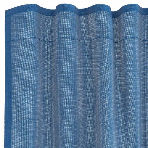Voile-gardiner med løkker 2 stk. 140x175 cm kongeblå