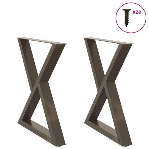 Spisebordsben 2 stk Naturstål 70x(72-73,3) cm Stål