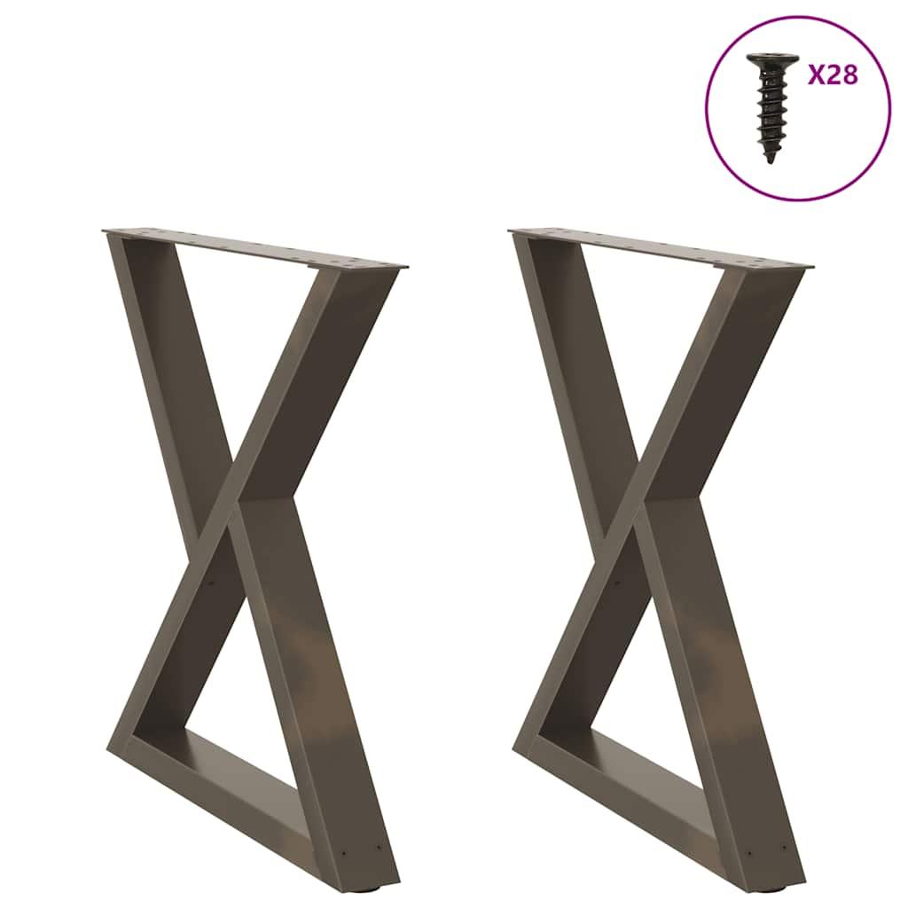 Spisebordsben 2 stk Naturstål 70x(72-73,3) cm Stål