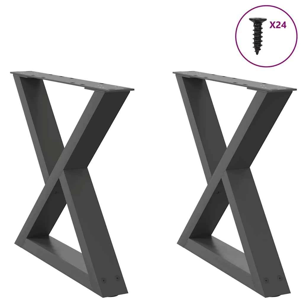 Sofabordben 2 stk Antracit 60x(42-43,3) cm Stål