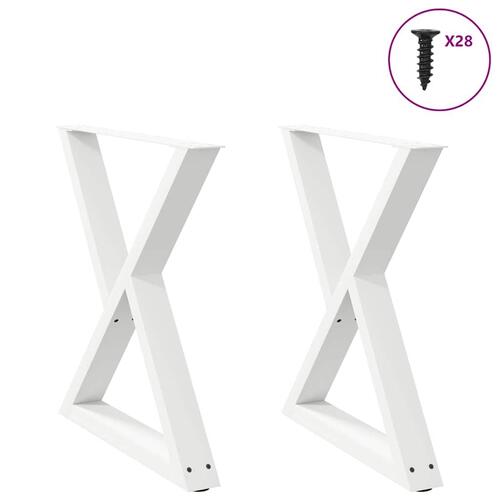 Spisebordsben 2 stk Hvid 70x(72-73,3) cm Stål