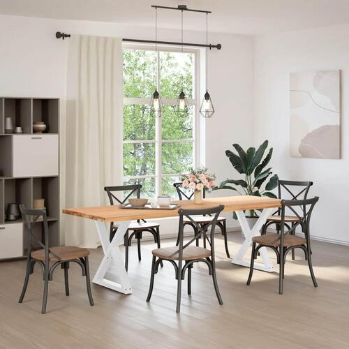 Spisebordsben 2 stk Hvid 70x(72-73,3) cm Stål
